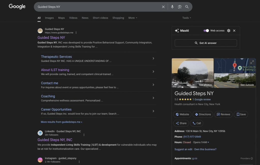 My step instructions ranking site on Google