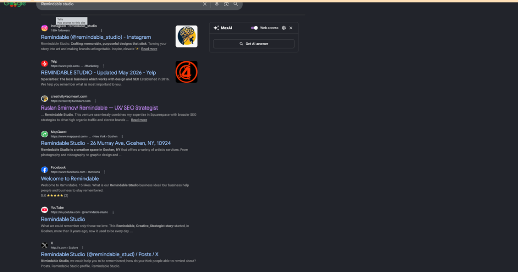 Search results for Reminiscible Studio. and my social media accounts