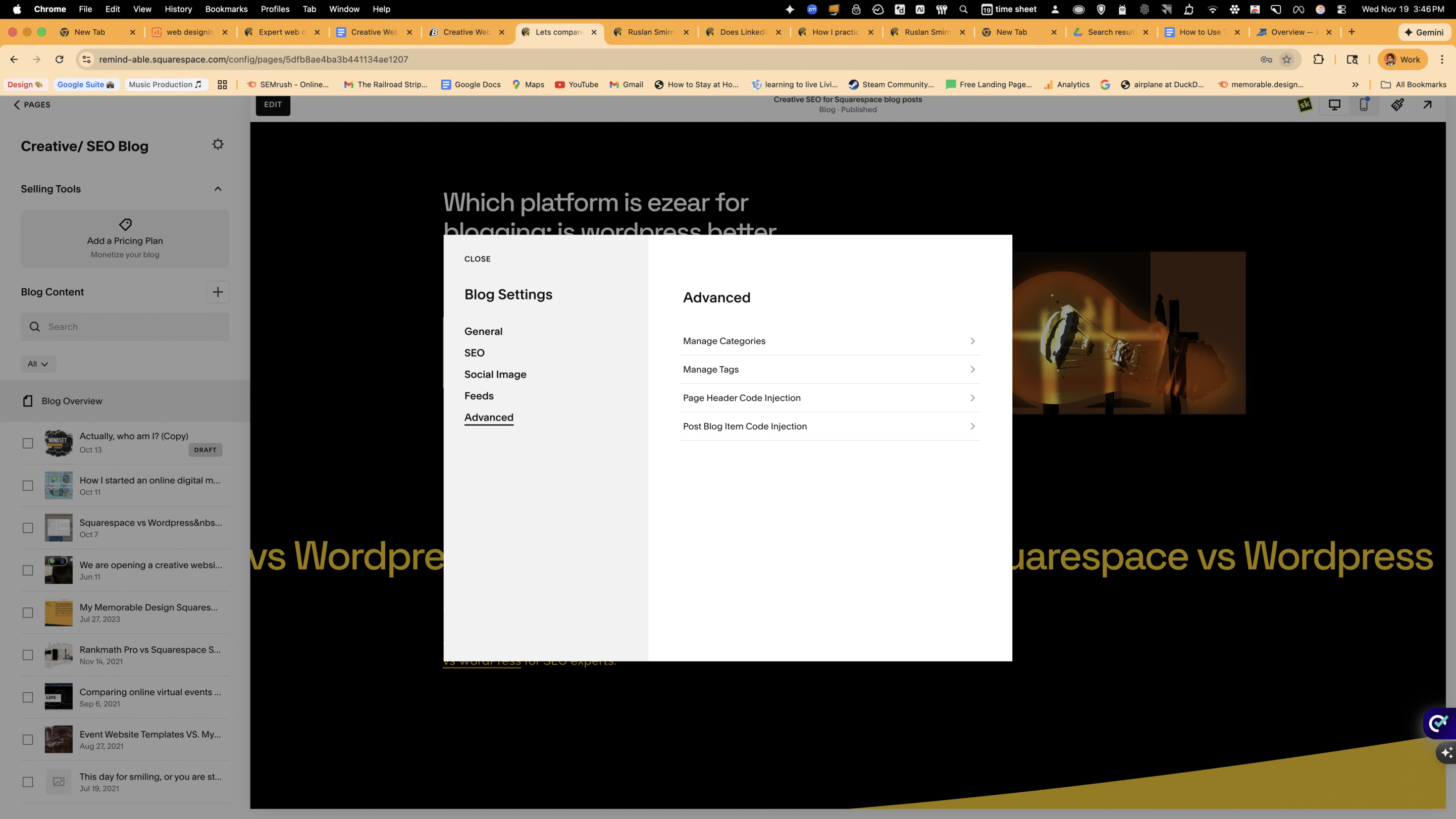 adding tags in squarespace