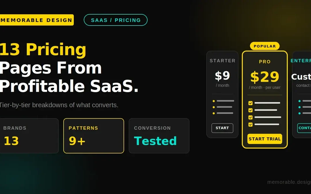 13 Pricing Page Layouts From Profitable SaaS Companies (Tier-by-Tier Breakdown)