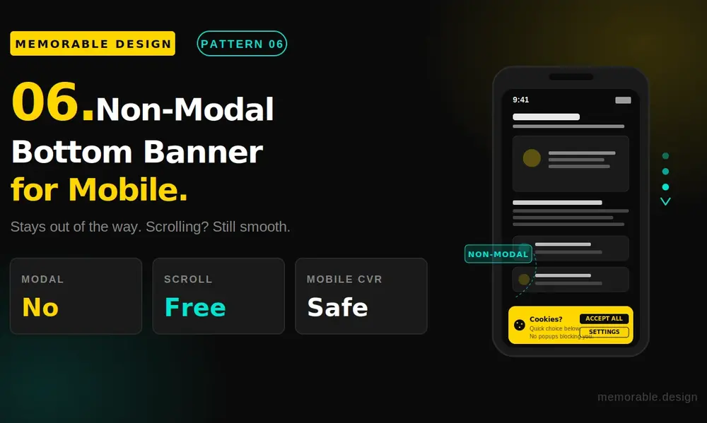 6. The Non-Modal Bottom Banner for Mobile